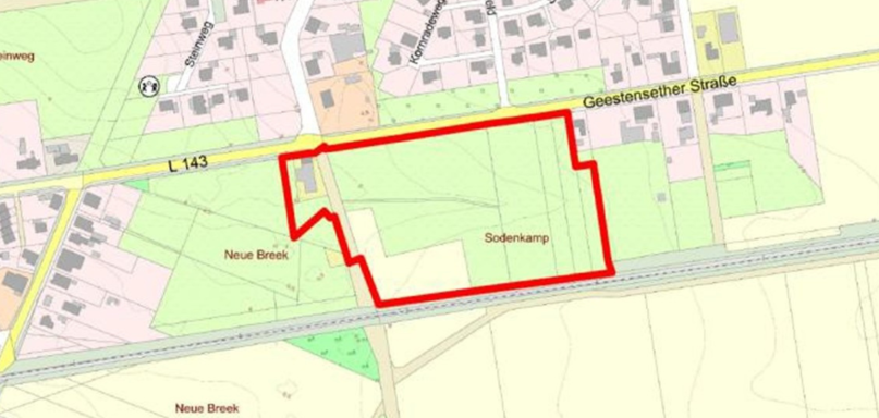 Bereich des Bebauungsplanes Nr. 122.