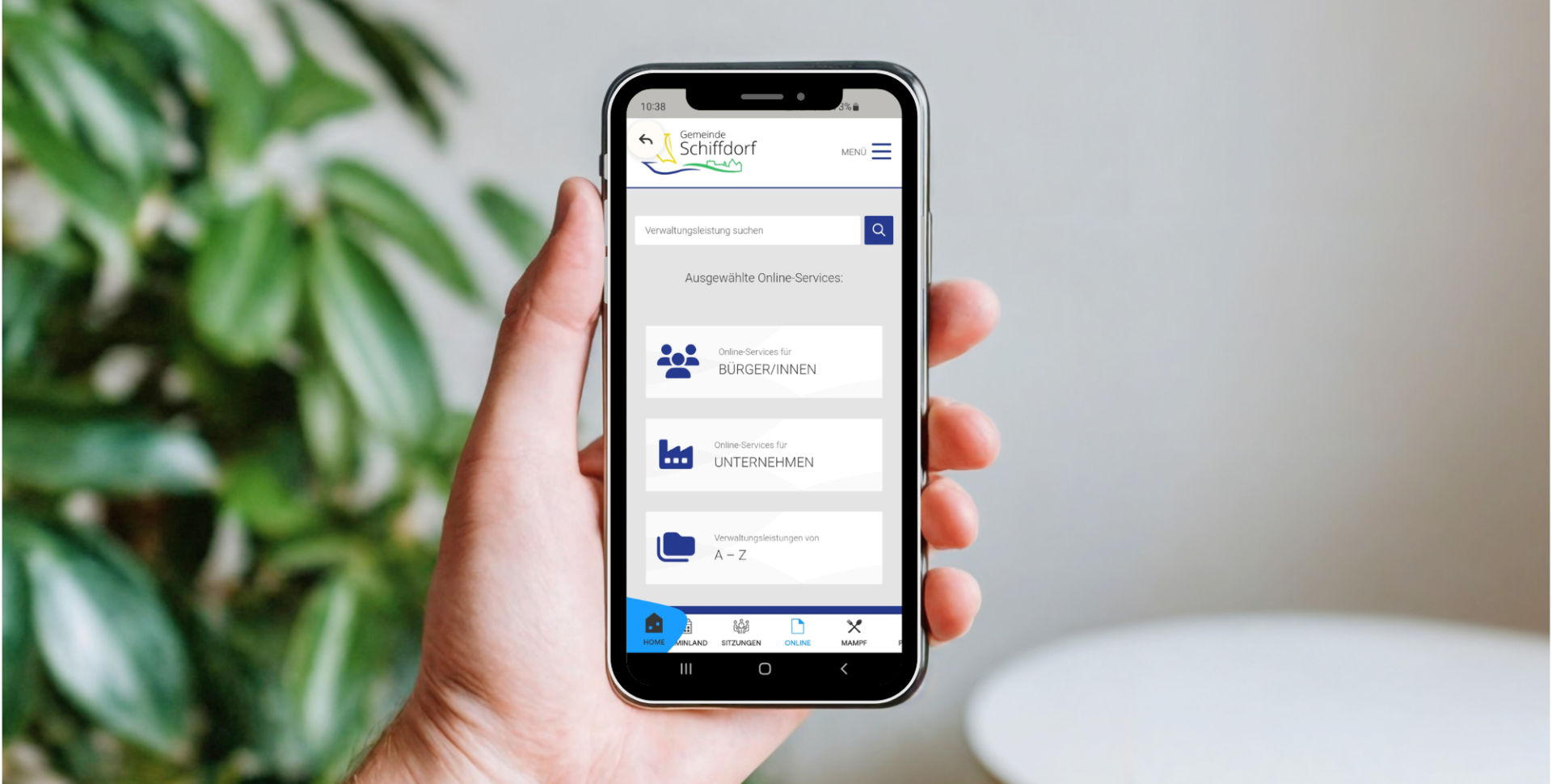 Über die Homepage oder - wie hier - die SchiffDORF-App können bei der Gemeinde Schiffdorf jetzt zahlreiche Anträge direkt online gestellt werden.
