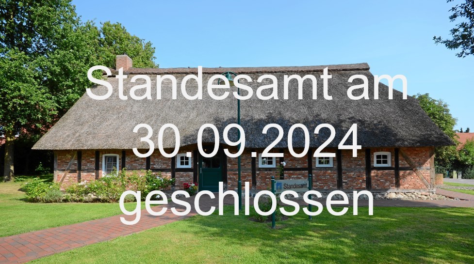 Standesamt 30.09. geschlossen