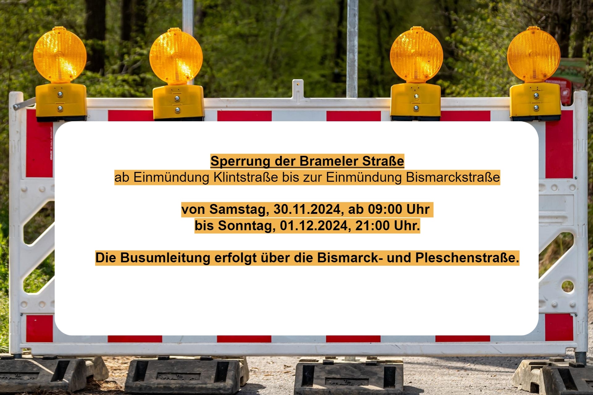 Sperrung Brameler Straße