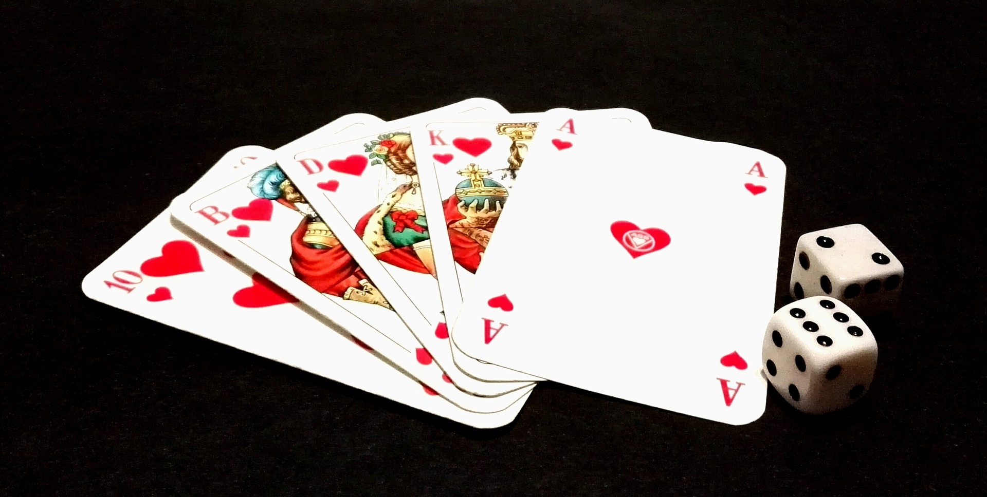 Kartenspiel Spielkarten und Würfel