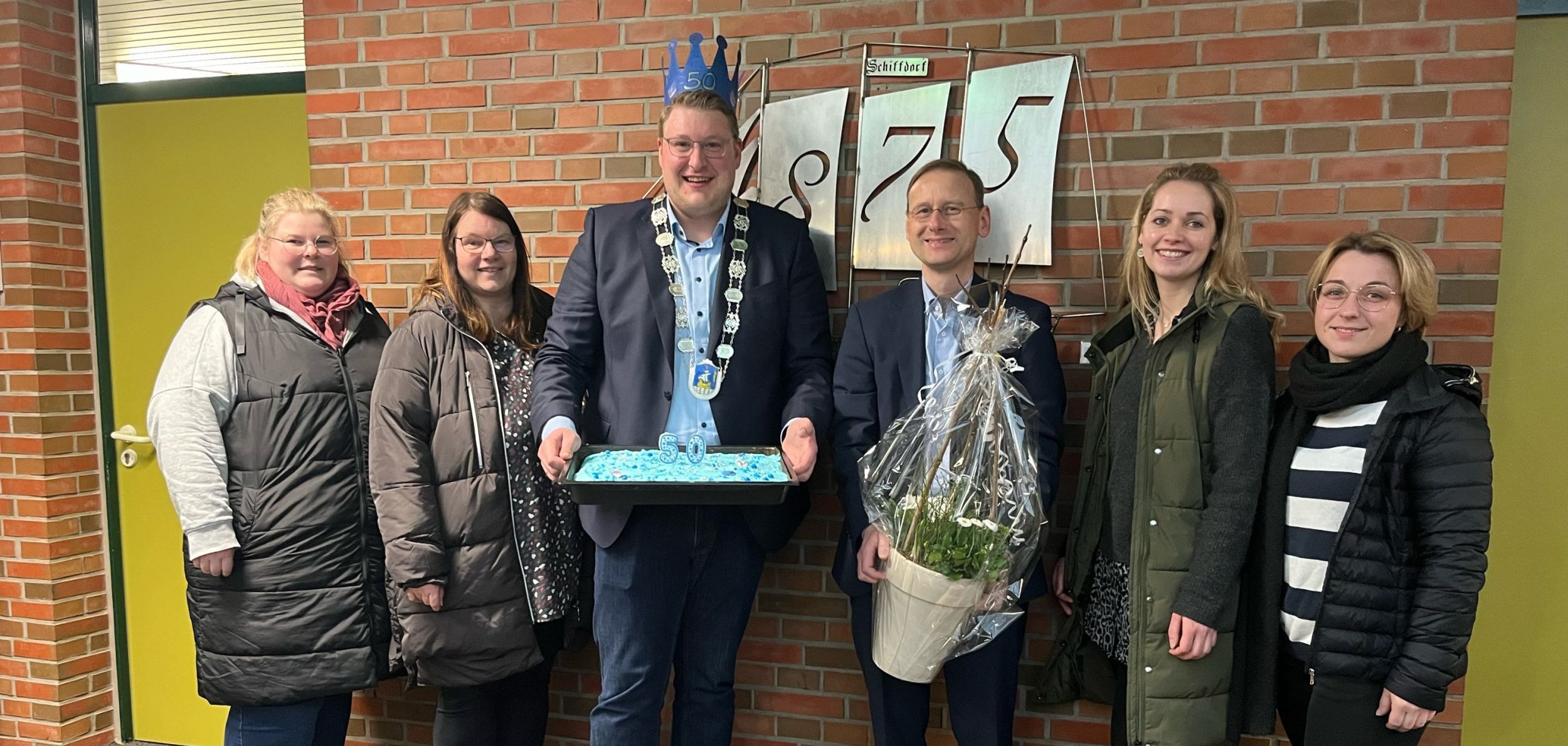 von links nach rechts: Frau Toborg, Frau Kretzner, Bürgermeister Wärner, Erster Gemeinderat Grüter, Frau Heins und Frau Fresen