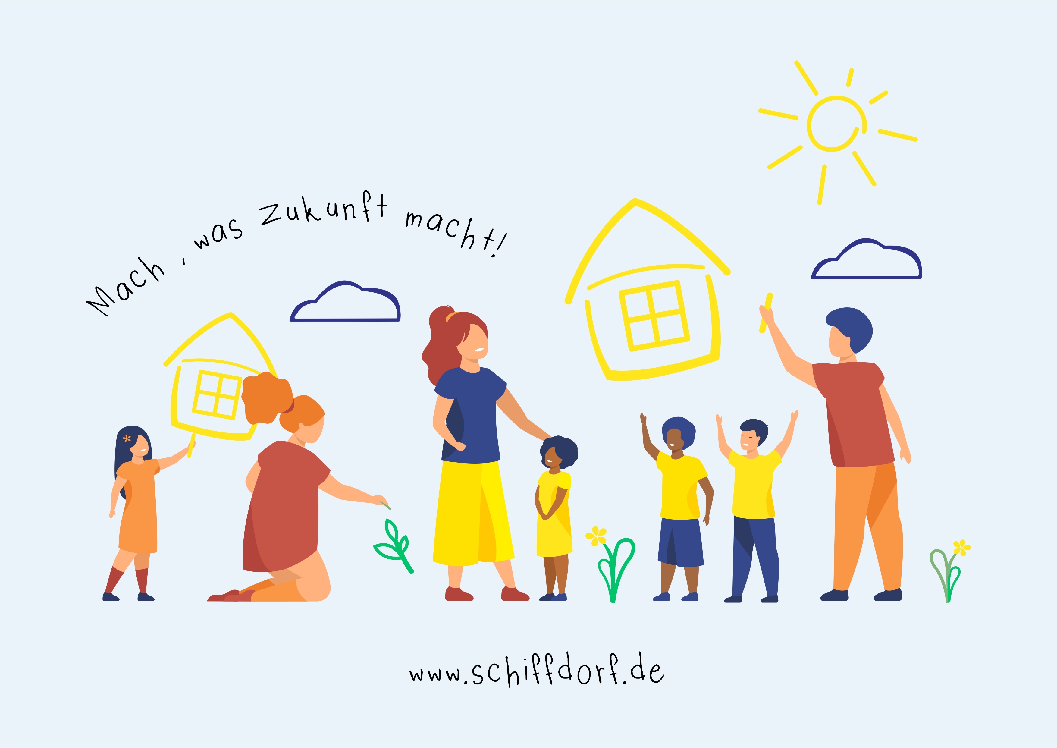 Malende Kinder und Erzieher/innen